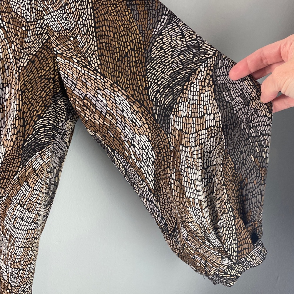 Etcetera Multicolor Patterned Silk Blouse Size 4 - image 6